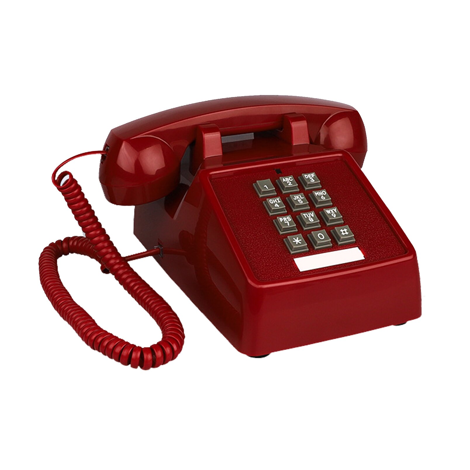 Red Landline Phones for Home Office Hotel School Corded Single Line Heavy Desktop Basic Telephone for Seniors Retro Old Phone