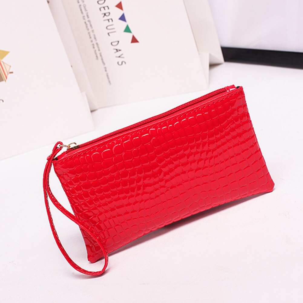 Mode Pu Leer Vrouwen Portemonnee Lange Pu Lederen Meerdere Kaarten Houder Clutch Vrouwelijke Portemonnee Portemonnee: Rood