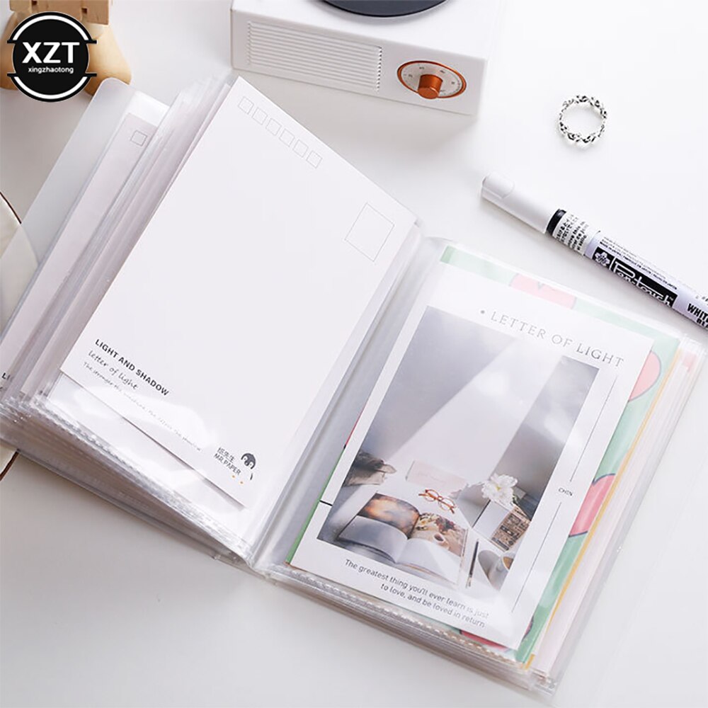 transparent Fotoalbum Lagerung Taschen A6 40 seiten Große Kapazität Aufkleber EinfüGen Seite DIY sofortig Bilder PP Lagerung Veranstalter