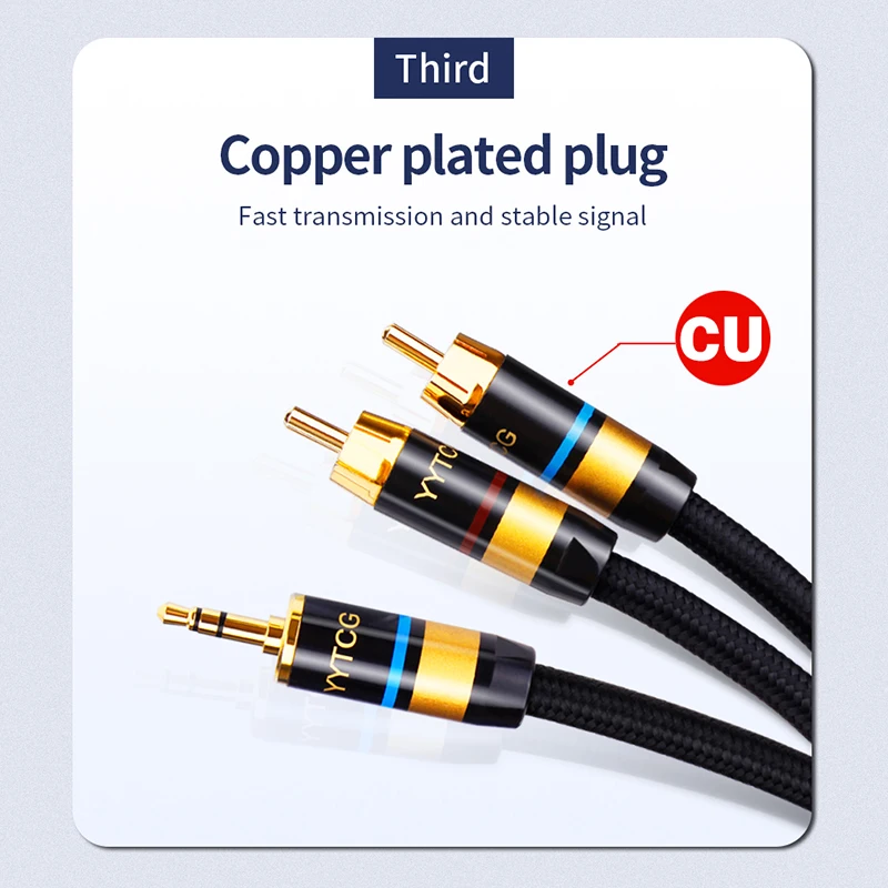 RCA Kabel HiFi Stereo 3.5mm naar 2RCA Audio Kabel voor Versterker Mobiele Telefoon Computer Desktop Audio AUX RCA Jack 3.5 Y Splitter