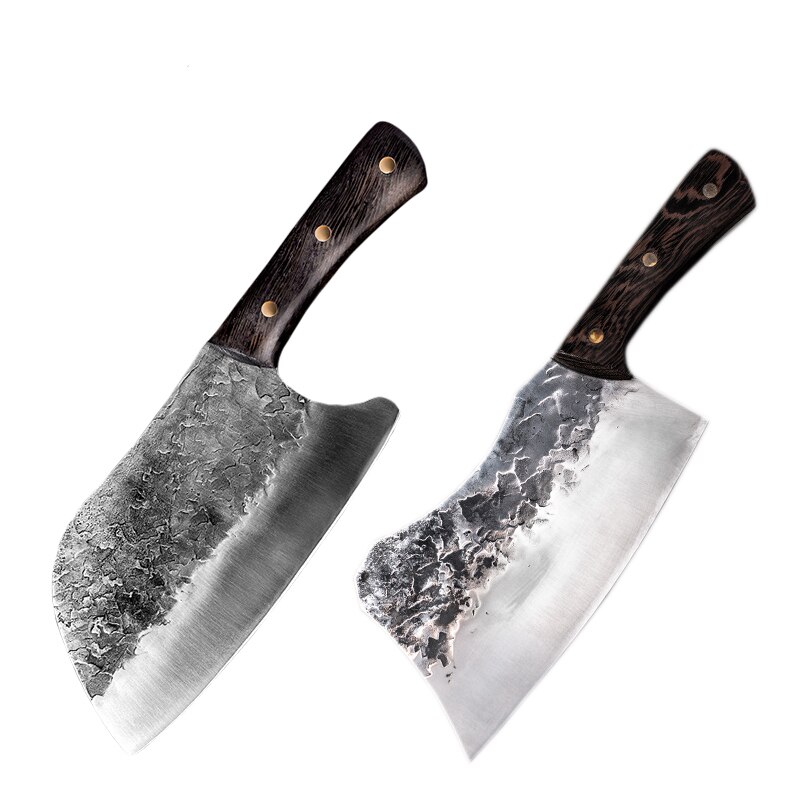 Chinese Knife Set High Carbon Steel Forging Knives SETS Forging Hand-Made Craft Full Tang Butcher Cooking Kitchen Accessories: 2 Pcs Set-6