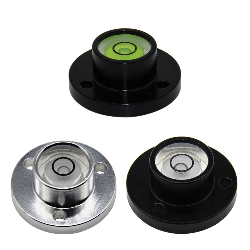 Metal Circular Angle Spirit Bubble Spirit Level 28mm Diameter Surface Level Bulls Eye Bullseye Round Green/White Liquid