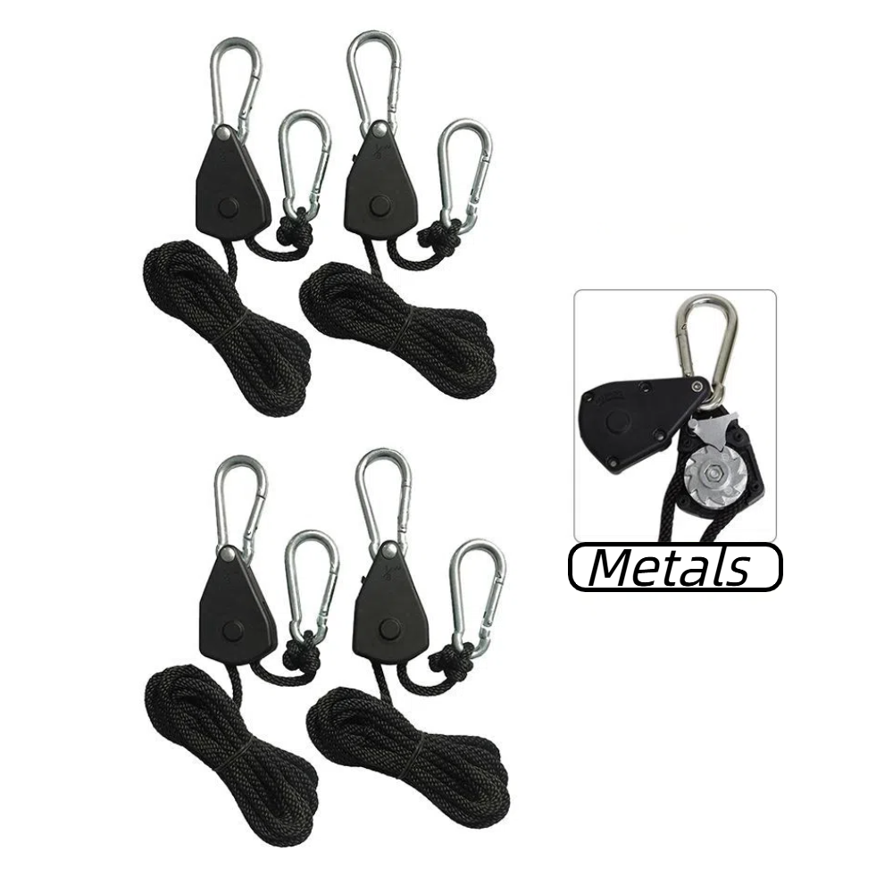 4pcs Adjustable 8inch Lanyard Hanging for Tent Fan Grow Plant Lamp Pulley Ropes Pulley Lifting Pulley Hook Tent Accessories: Blue