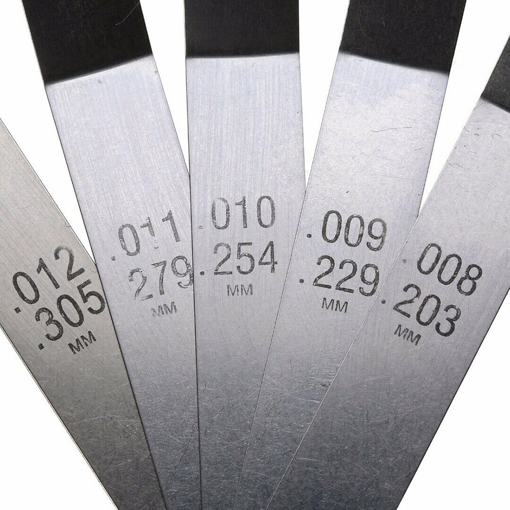 16 knive række føler måler metrisk / tomme 0.005-0.02 tommer 0.127-0.508mm buet til måleværktøjer