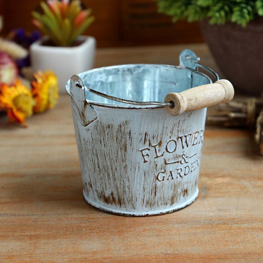 Pot de fleurs en fer imprimé lettres | Pot de fleurs de bureau pour fleur/plante verte, donice ogrodowe,