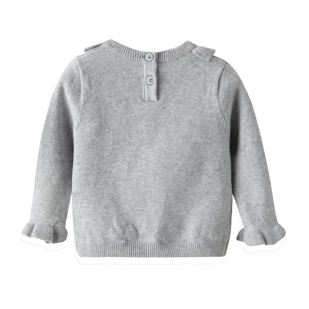 Baby sweater pige vinter langærmet varm forårs strikket baby pige sweater piger pullover top flæse sweater prinsesse tøj