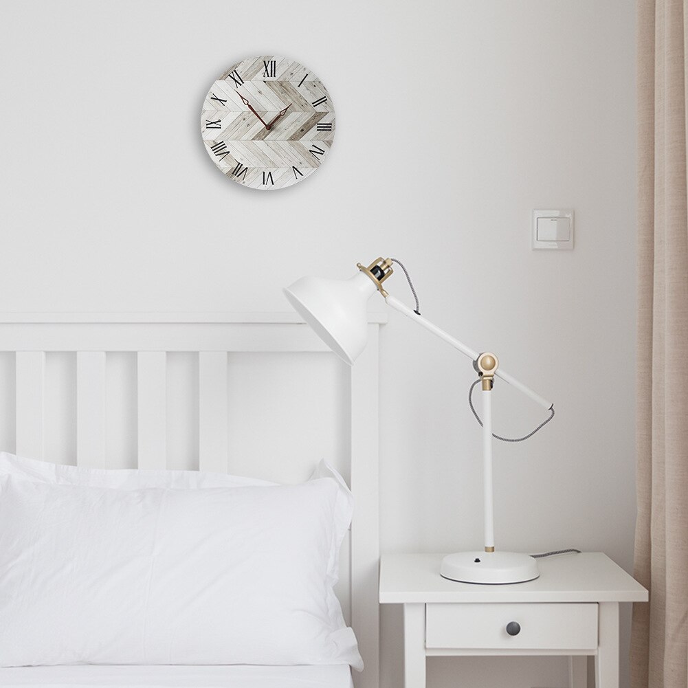 Kort digital klokke årgang romertall rustikk stil stue hjem interiør deco treveggklokke