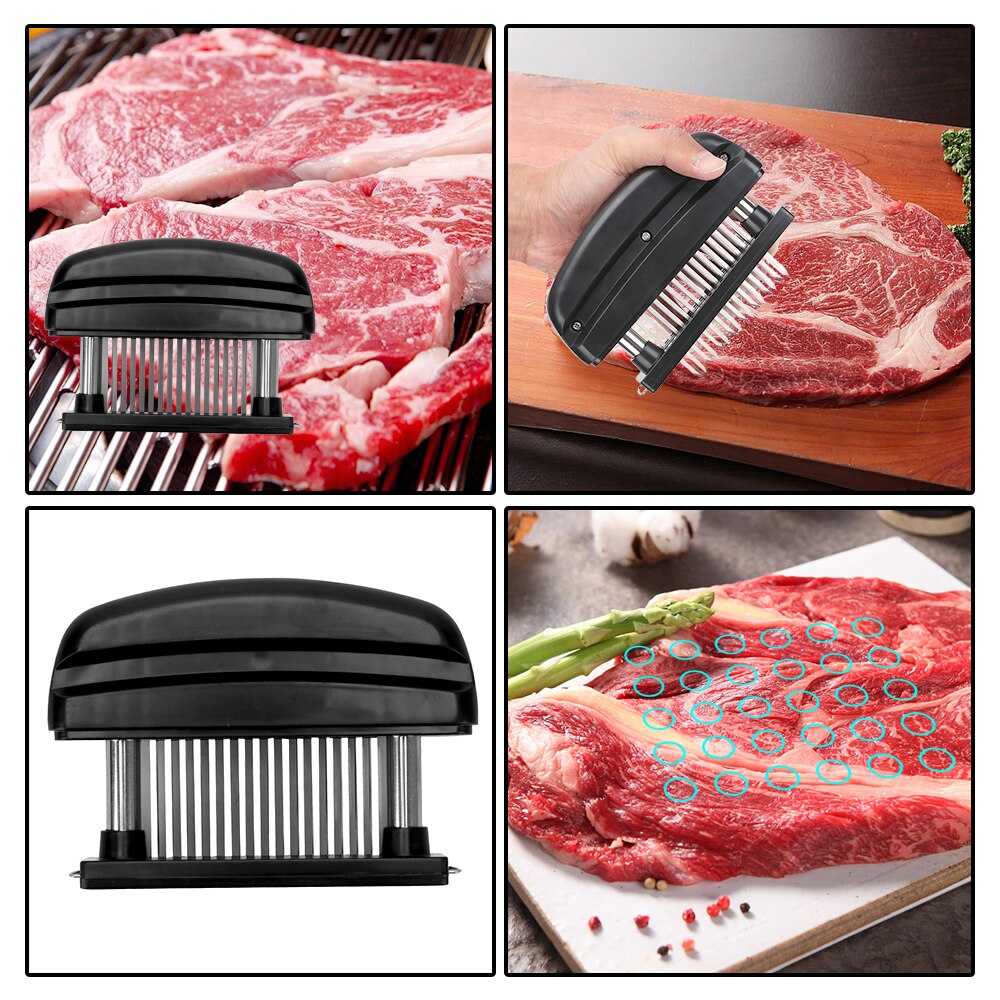 HILIFE 48 Blades Needle Stainless Steel Tender Meat Hammer Meat Tenderizer Cooking Tools Kitchen Tools For Beef Steak