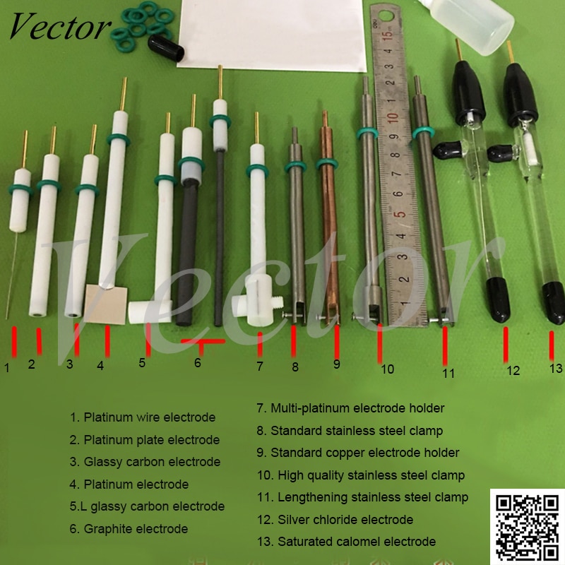 Electrochemical / Working / Reference / Electrode Clamp / Platinum / Glassy Carbon / Calomel Electrode