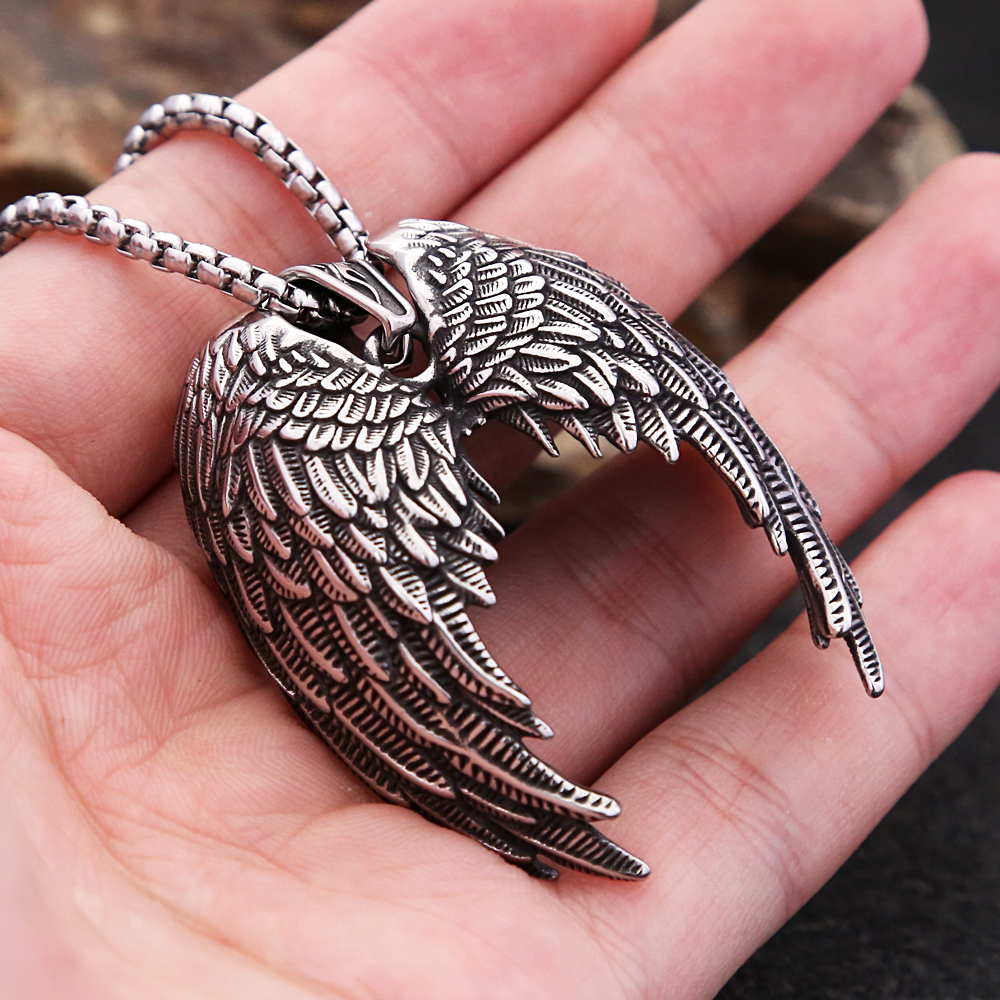 Large Size Men's Stainless Steel Angel Wings – Grandado