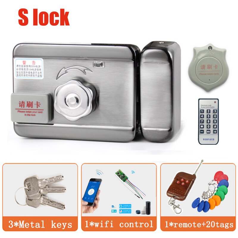 wifi control Electric lock & gate lock Access Control system Electronic integrated RFID Door Rim lock with ID reader 125khz: S wifi control