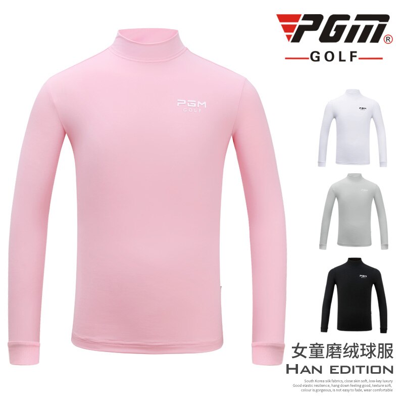 Golf Tops dieptepunt meisje overhemd herfst/winter kleding kinderen golf kleding pluche warm base coat kleding lange mouw shirt