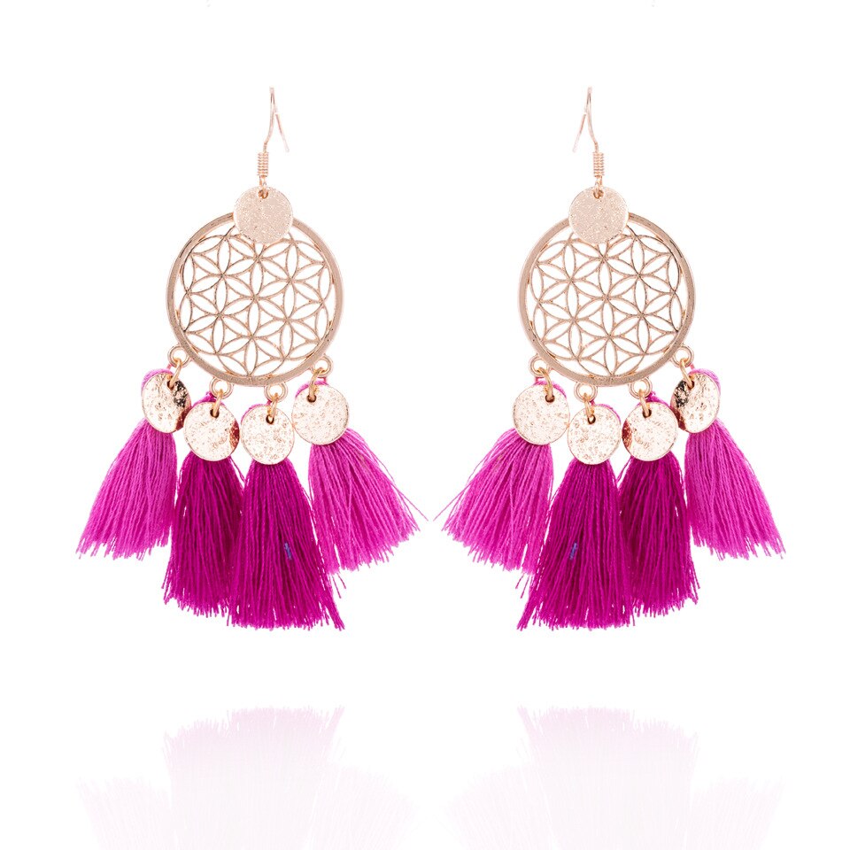 WANGAIYAO2020 Kwastje Oorbellen Dream Catcher Sequin Oorbellen Vrouwen