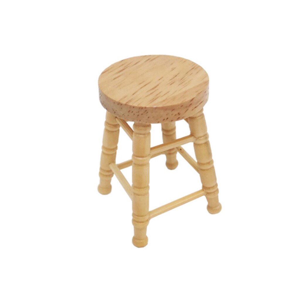 1/12 Dollhouse Miniature Mini Wooden Coffee Table Simulation End Table Furniture Toys for Doll House Decoration Accessories#4: C