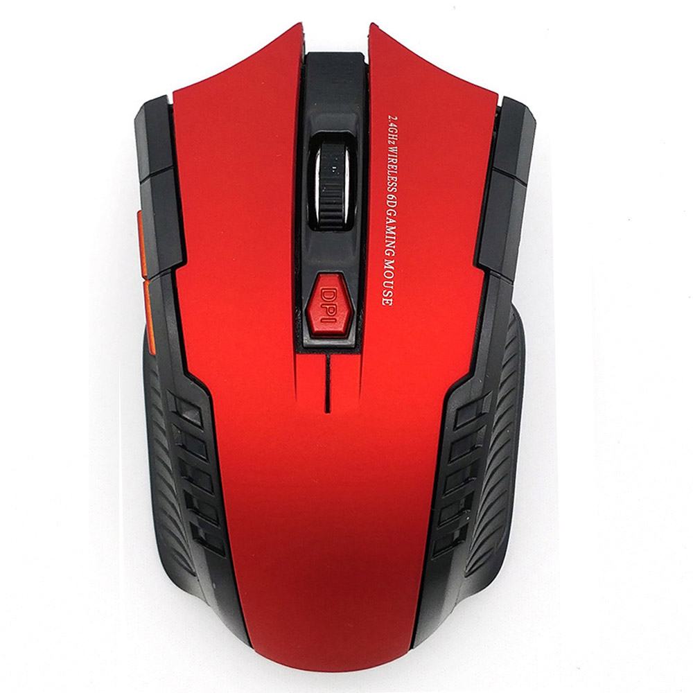 2000DPI 2.4GHz Wireless Optical Mouse Gamer for PC Gaming Laptops Game Wireless Mice with USB Receiver Mause: Red