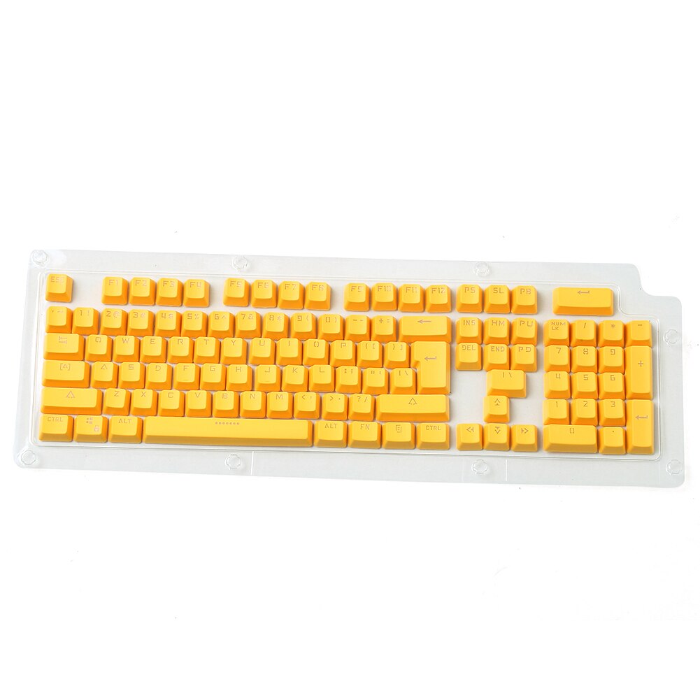 Columna Universal para teclado mecánico Ikbc Cherry MX Annie de 104 teclas PBT Miami de doble Color con retroiluminación: Amarillo