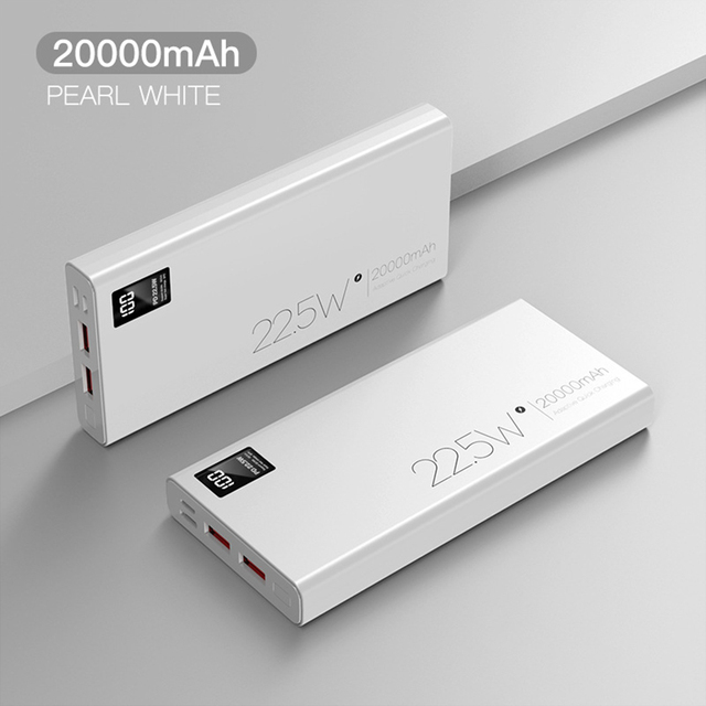 20000mah carregador de telefone power bank para iphone 13 pro max bateria externa pd 22.5w carregamento rápido carregadores portáteis powerbank: White-20000mAh