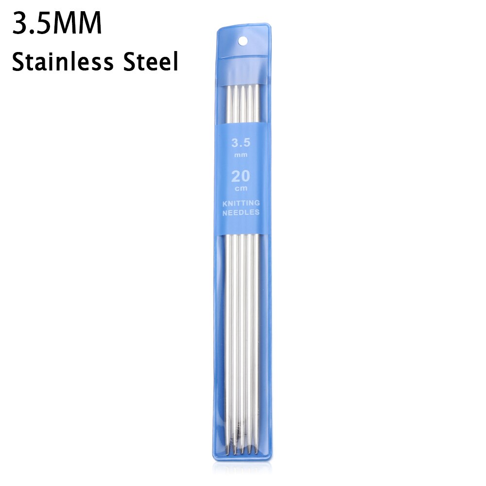 5Pcs Rvs Rechte Breinaalden Haaknaalden Breinaalden Set Diy Trui Weave Breien Tools Size 2-5Mm: 5pcs 3.5MM