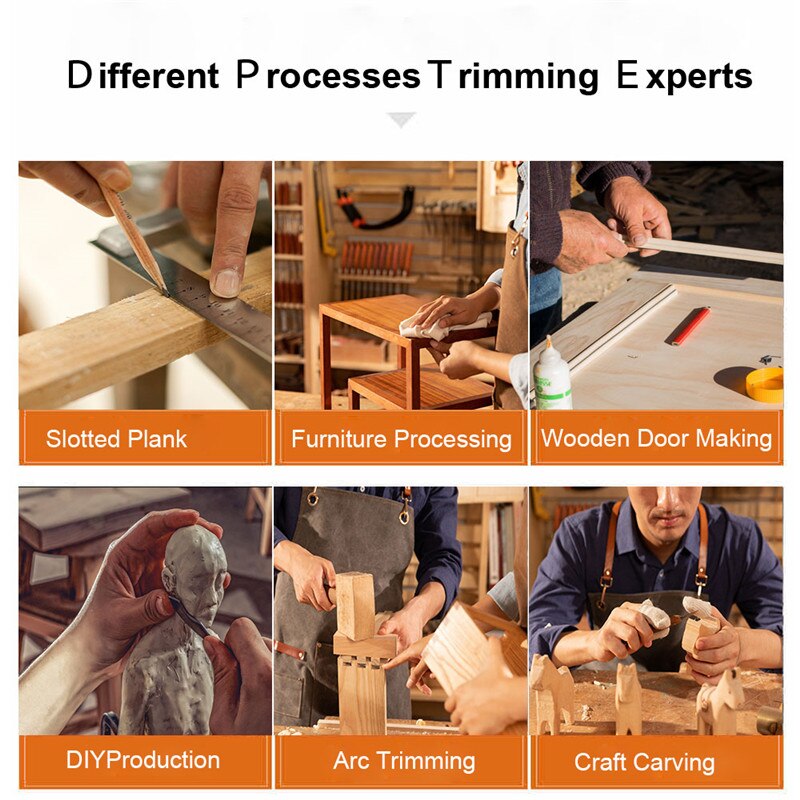 220V 800W Woodworking Electric Trimmer Wood Milling Engraving Slotting Trimming Machine Hand Carving Wood Router Cutter 6.35mm