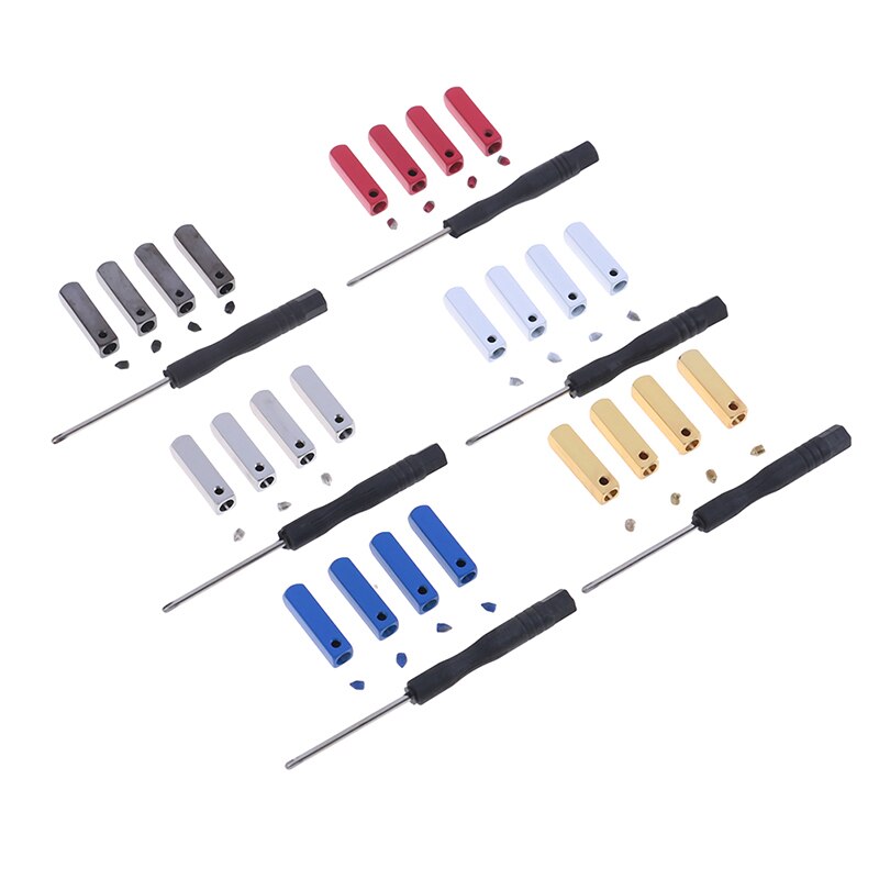 Diy 4 st/lot skruva på metall aglet utbyte skosnören metall tips spänne spegel gunmetall huvud för sneakers med skruvmejsel