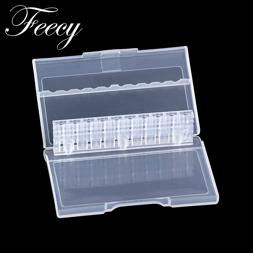 Acrylic Clear Storage Box for Nail Drill bits Holder Nail Milling Cutter Stand Display Container Empty 10/20 Slots Organizer: DB-4