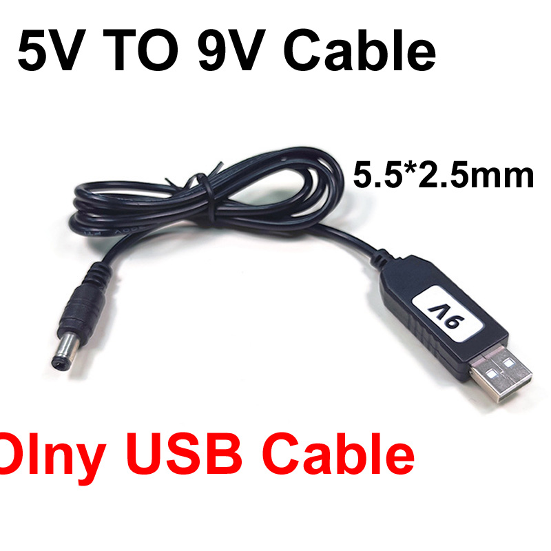 Universal 5V 9V 12V USB a DC Cable de alimentación USB Jack Cable de carga conector 55*25 para enrutador Mini ventilador altavoz cámara: verde