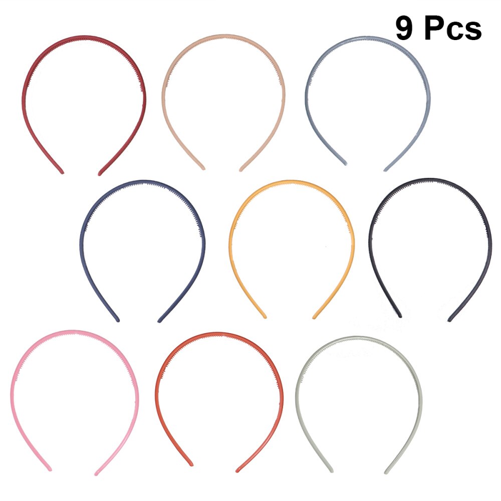 9 Uds aros para el cabello banda para el pelo dentada diadema antideslizante accesorios para el cabello que combinan con todo decoración para el cabello (Color al azar)