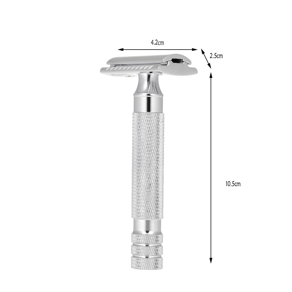 Máquina de afeitar clásica de Metal para hombre y mujer, afeitadora Manual de doble hoja con cuchillas, desmontable y portátil, para Barba y depilación