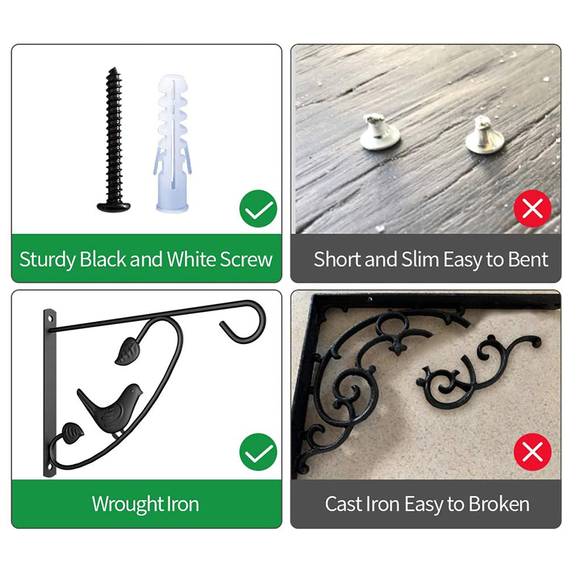 4- pack plantenstandaardhanger 12 inch hangende bloemengroef haakmand bloemenmand vogelvoederhaak