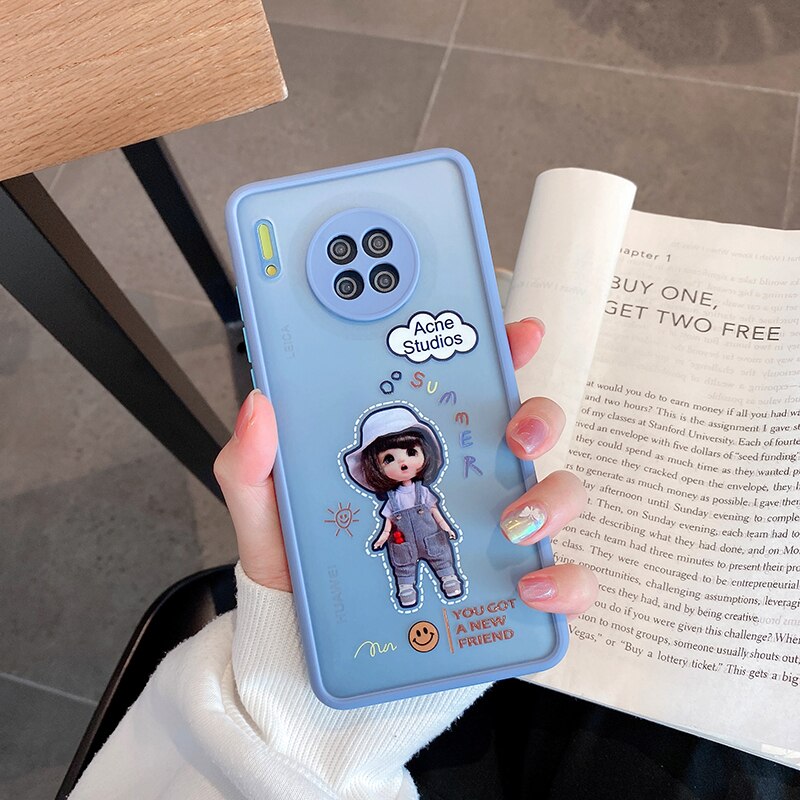 Mooie Leuke Meisje Pop Candy Kleur Telefoon Case Voor Huawei P40 Pro P30 Mate 20 30 Zachte Siliconen Transparant Protect cover Coque