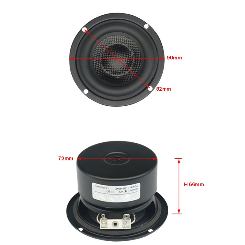 3 pulgadas altavoz Subwoofer 4Ohm 8Ohm Supergraves altavoz 25W Woofer de baja frecuencia de fibra de vidrio tejida cuenca altavoz Subwoofer de coche