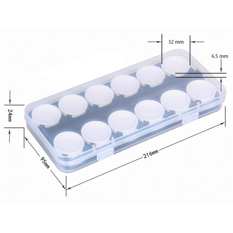 24 Grids Painting Palette Pigment Color Mixing Box Nail Art Paint Palette Watercolor Palette (Translucent)