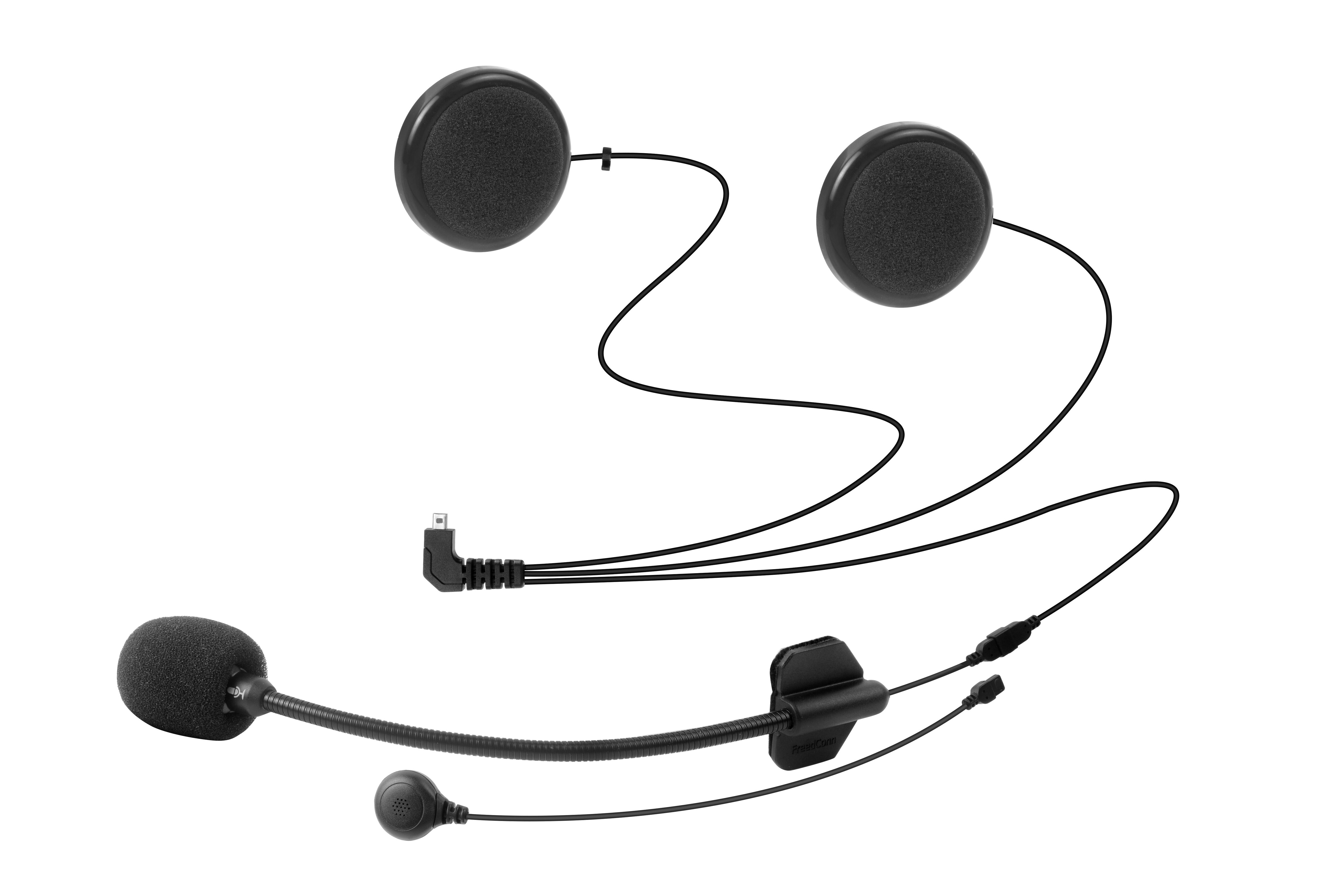 FreedConn R1plus-auriculares con micrófono suave/duro para cara abierta/medio casco/abatible hacia arriba + T-MAX 2 en 1: T-MAX Dual Micr