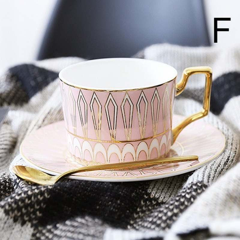 Porseleinen Kop En Schotel Bone China Koffie Set "C" Top Grade Schets In Goud Thee kop En Schotel Set