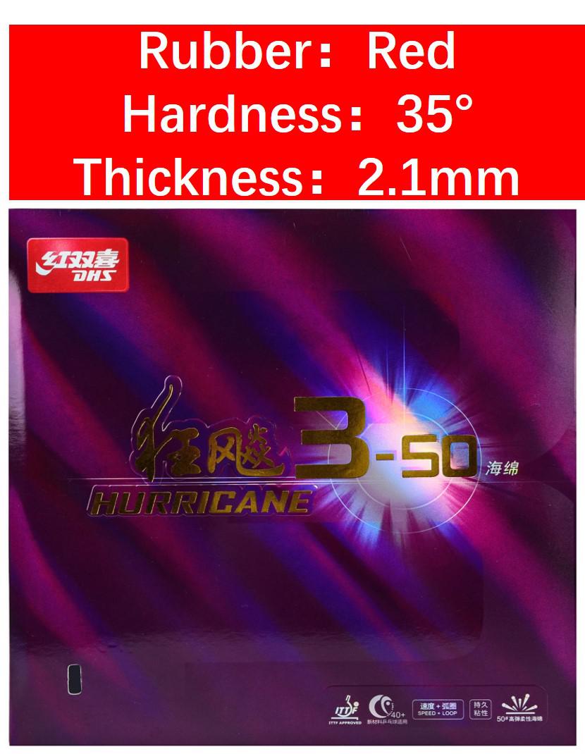 Original Dhs Hurricane 3-50 Profissional Folha de Borracha Tênis De Mesa Ping Pong Borracha Espinhas Em Ittf Aprovado: red 35 2.1mm