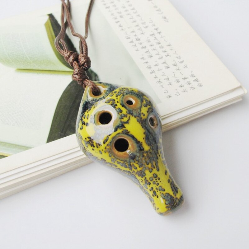 Ocarina – fleurs en céramique de Style chinois pour débutants, 6 trous, faites à la main, 6x4CM, de fête des mères et des pères, Instruments de musique: E