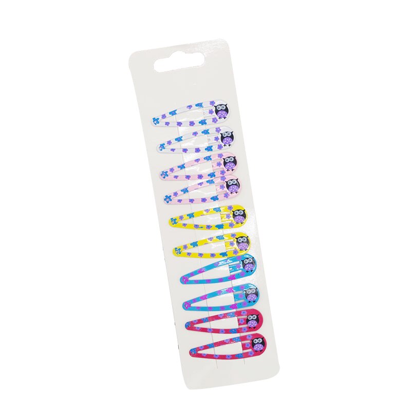 Baby Meisje Haarspeld Hoofddeksels 10Pcs Leuke Cartoon Printing Mini Peuter Kinderen Kids Hair Clips Pins Barrette Mooie Hairgrip: D