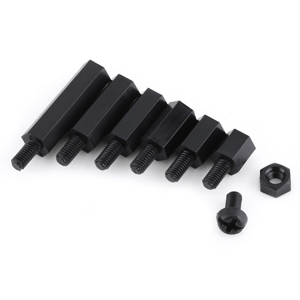 250 st avståndsskruvar nylon  m2 m3 hona hona kolv avstånd distansskruv mutter sortiment kit pcb bouten en moeren