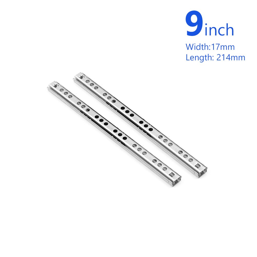 17Mm Breed Micro Gids Staal Bal 2 Stukken Staal Bal 2 Fold Bal Slide Kasten Lade Stalen Bal Slide lade Kast Slides: 214mm