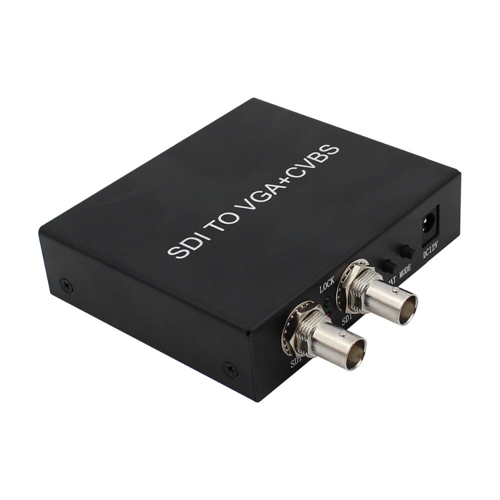 SDI (SD-SDI/HD-SDI/3G-SDI) to VGA+CVBS/AV+SDI Converter Support 1080P for Monitor/Camera/Display with adapter