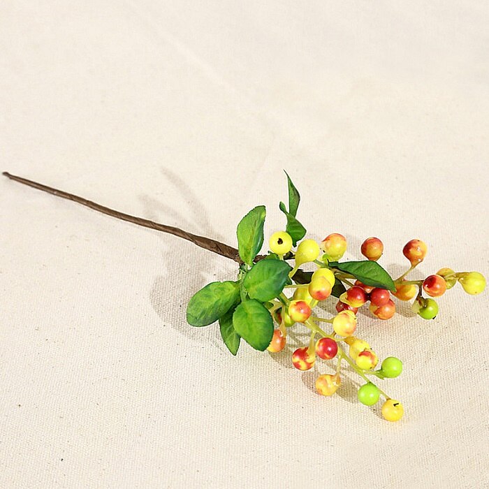 Simulation de Fruits, baies de noël, myrtille, branche unique, plantes en mousse, fleurs artificielles, bricolage, mariage, jardin, bureau, décoration de maison: 4