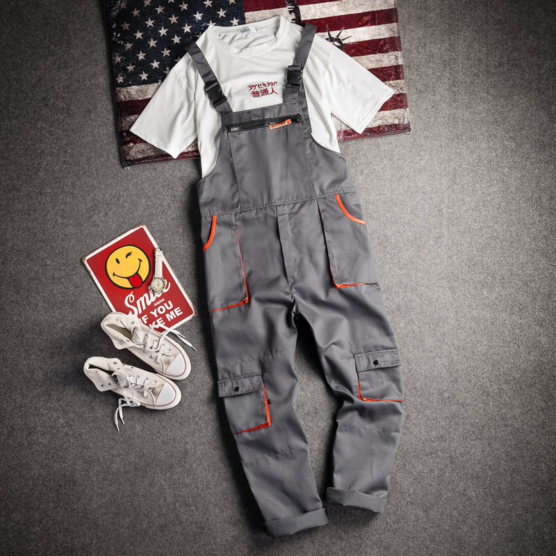Latzhose, lässige Arbeitskleidung, Übergröße, ärmellose Latzhose, schützender Gesamt, Riemenoveralls, Fliegentaschen, Uniformen, S-4XL