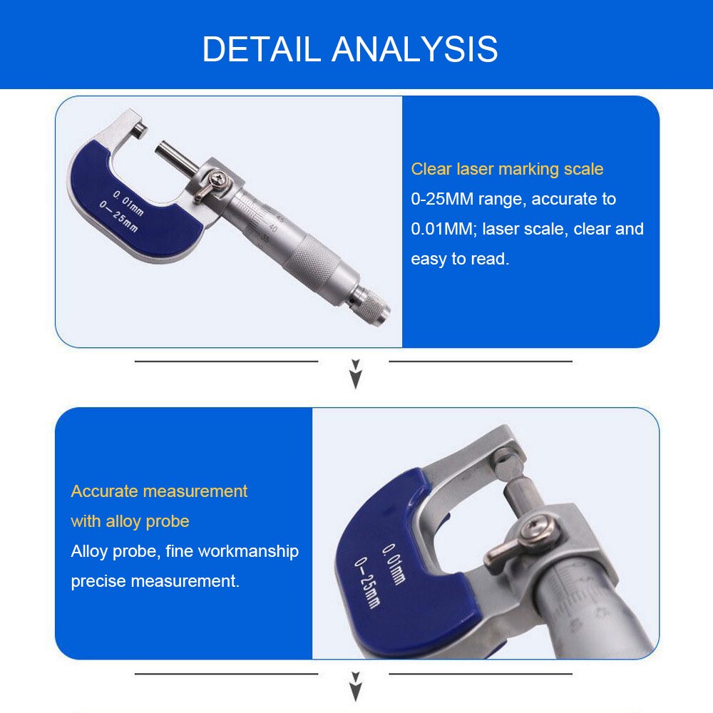 Mikrometer 0-25mm metrisch Hartmetall Messgerät Durchmesser Industrielle Zauberstab Dicke Messen Messgerät Hohe Präzision Metall Sauerei werkzeug