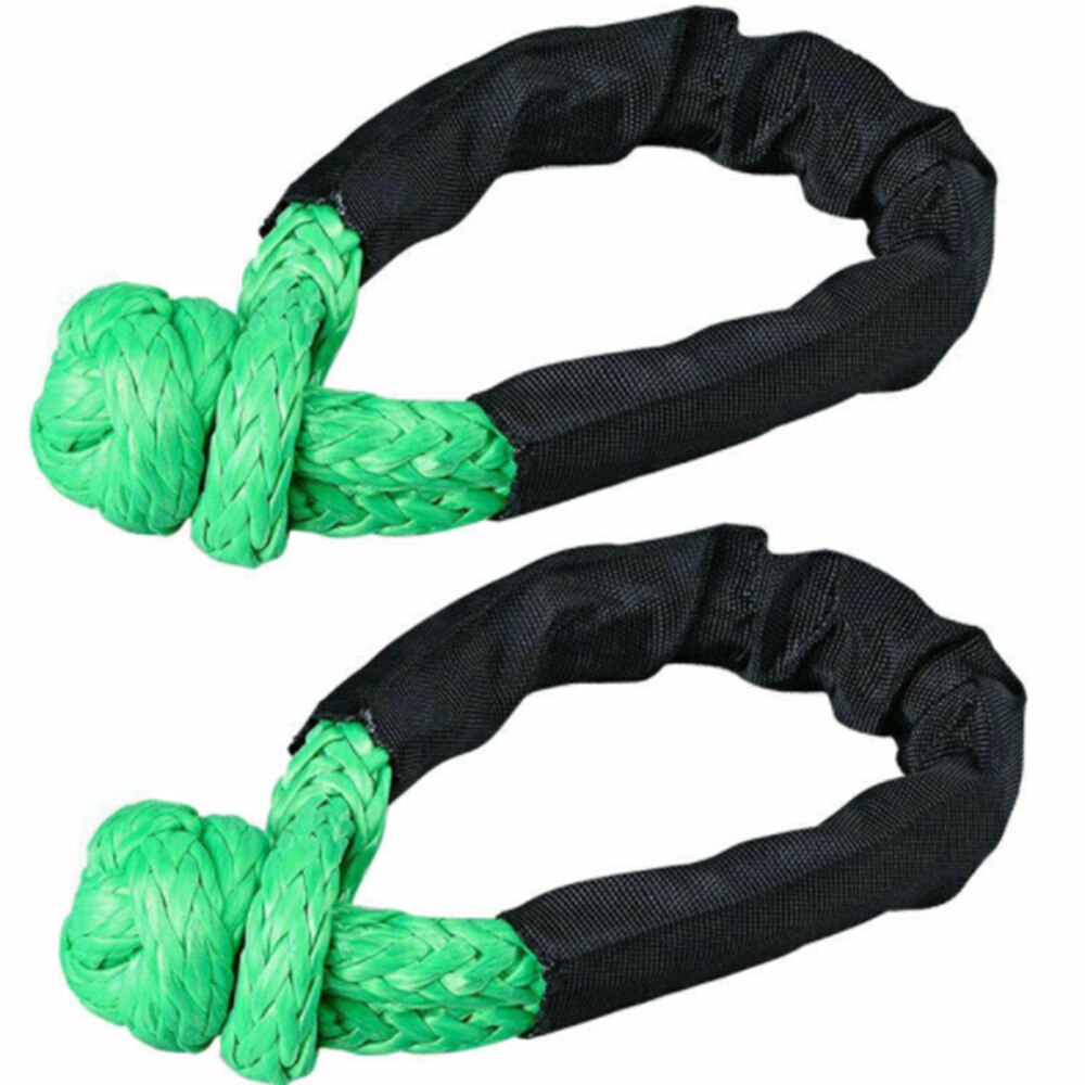 2pcs Soft Shackle Rope Synthetic Tow Recovery Strap 38,000LBs WLL 7.5Tons