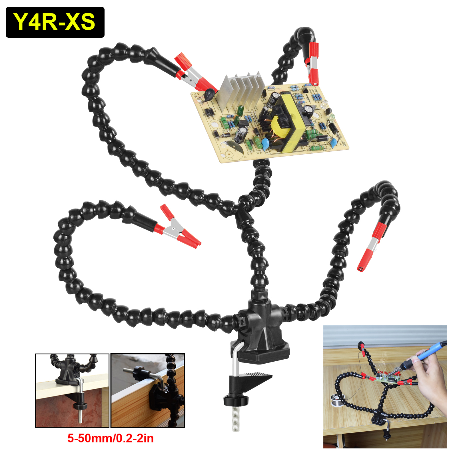 NEWACALOX Helping Hands Third Hand Soldering Tool PCB Holder Vise Table Clamp Solder Stand for PCB Repair Jewelry Crafts