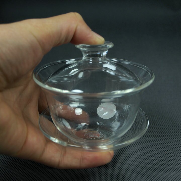 "KingTeaMall" Glas Teegeschirr Gaiwan mit Kapazität von 80 ml, 120 ml für China Gongfu Tee: 120ml