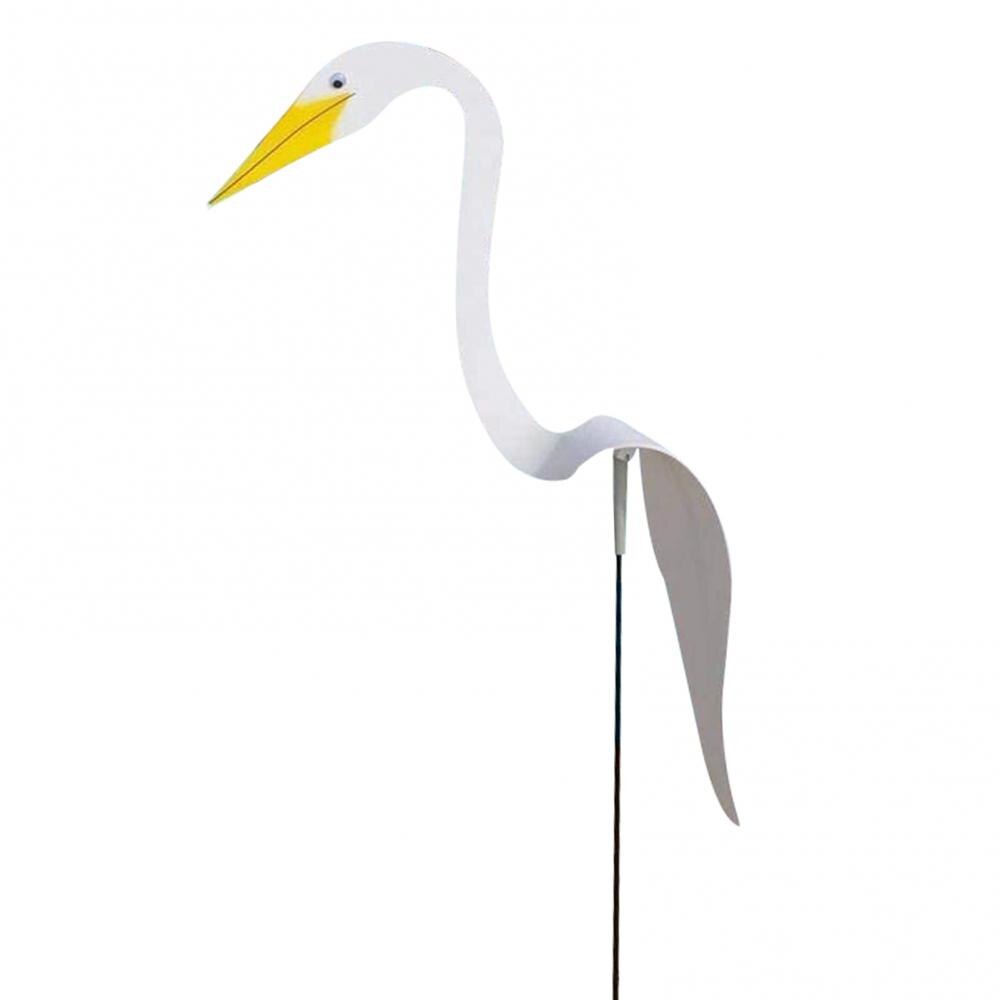 80% Swirl Vogel Flamingo Swan Grillige Dynamische Vogel Lichte Swing Wind Tuin Decor Dynamische Swing Langs Met Wind Creatieve: WHITE
