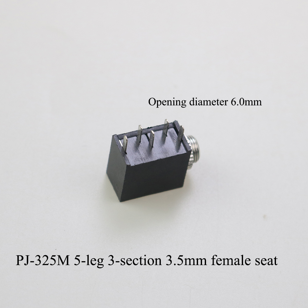 PJ-serie 3,5 mm stereo vrouwelijke aansluiting met schroef 3,5 audio hoofdtelefoonaansluiting 3P verticale dubbelkanaalsconnector 392 399 3640: Sky Blue