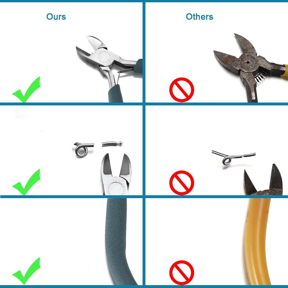 Alicates de corte de alambre de acero inoxidable de , personalización exclusiva de 12 estilos, herramientas manuales, juego de alicates para hacer joyería DIY