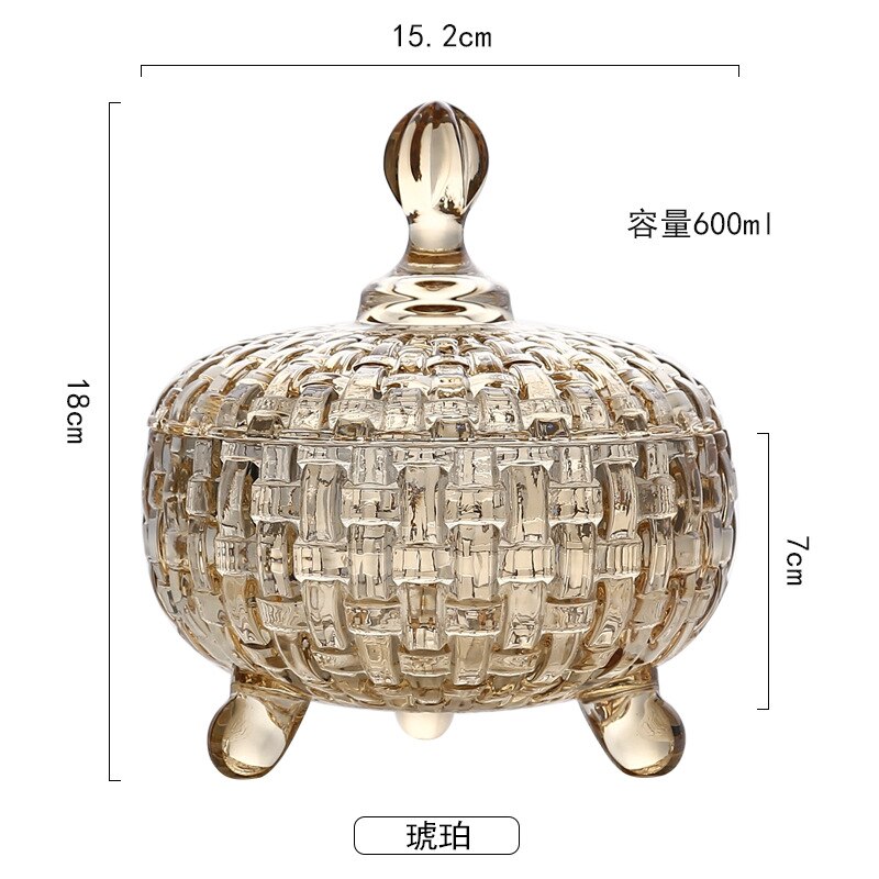 Pots de fruits secs en cristal avec couvercle, pots de fruits secs, récipients en verre pour aliments, salon, bidons de cuisine, décoration de la maison de stockage: 2